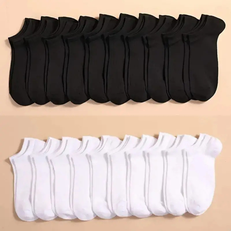 10 Pairs Bulk Black & White No - Ankle Sock Low Cut avis et prix