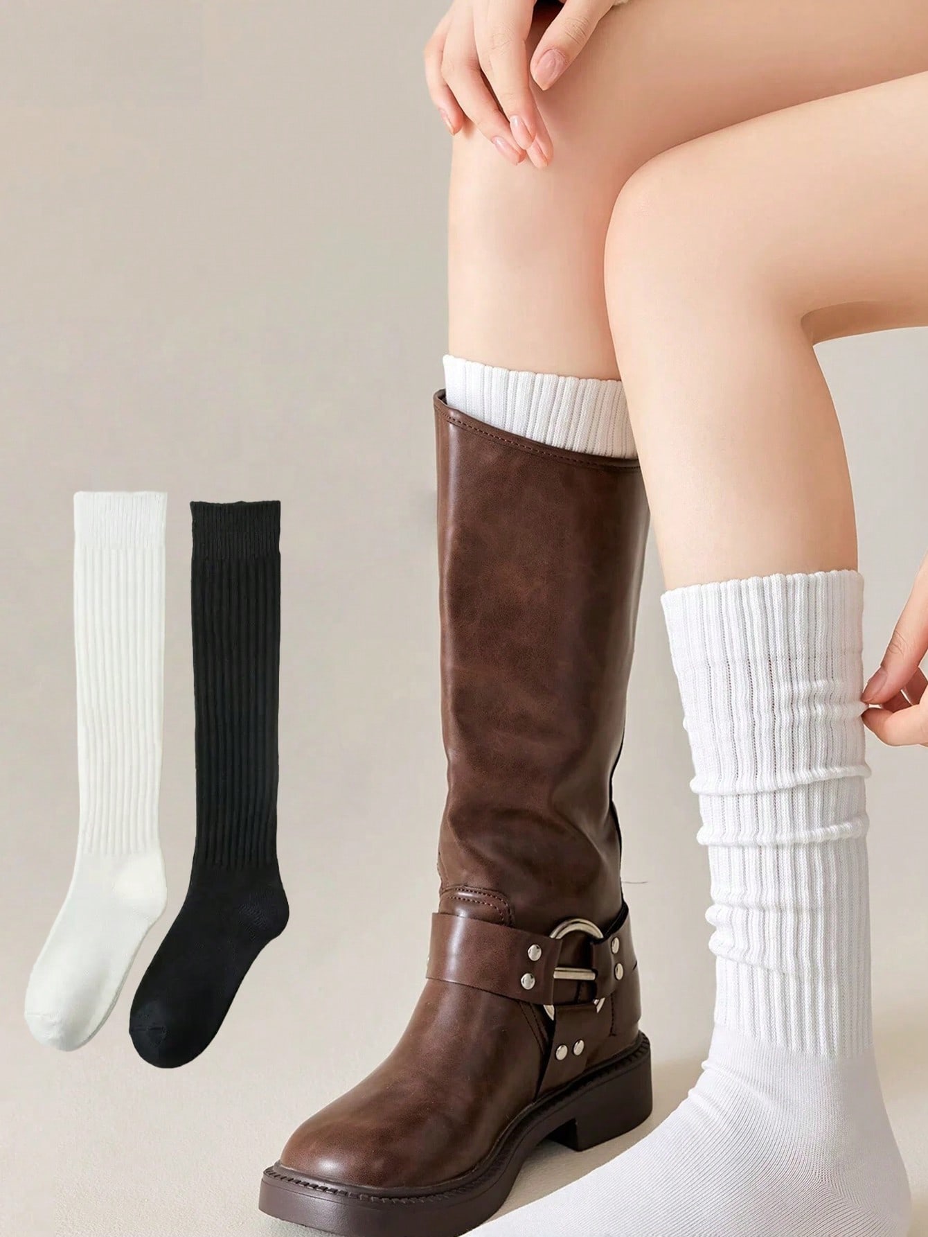Women's Autumn/Winter Cute Gir - Boot Sock Slouchy avis et prix