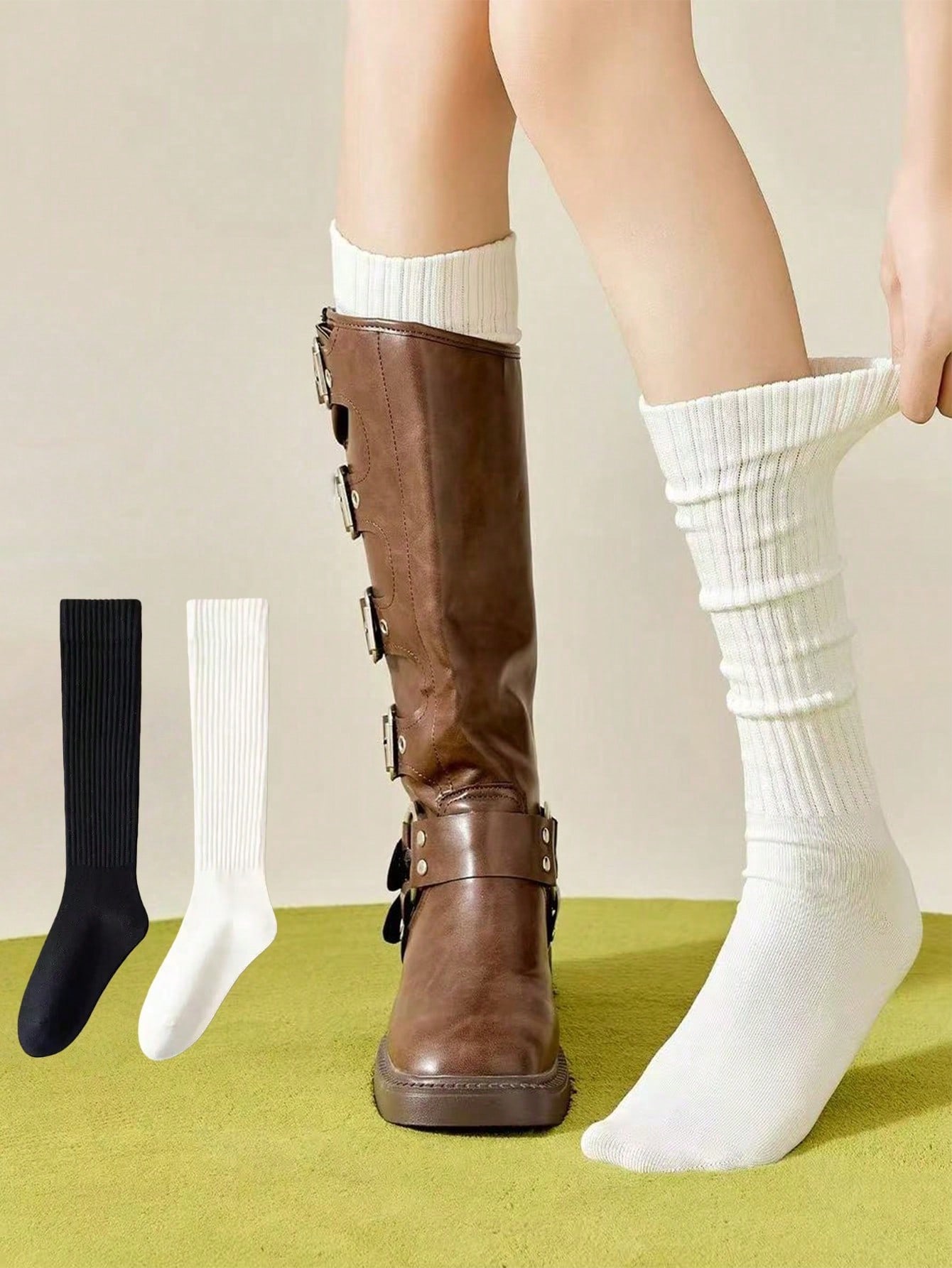 Women's Autumn/Winter Cute Gir - Boot Sock Slouchy avis et prix