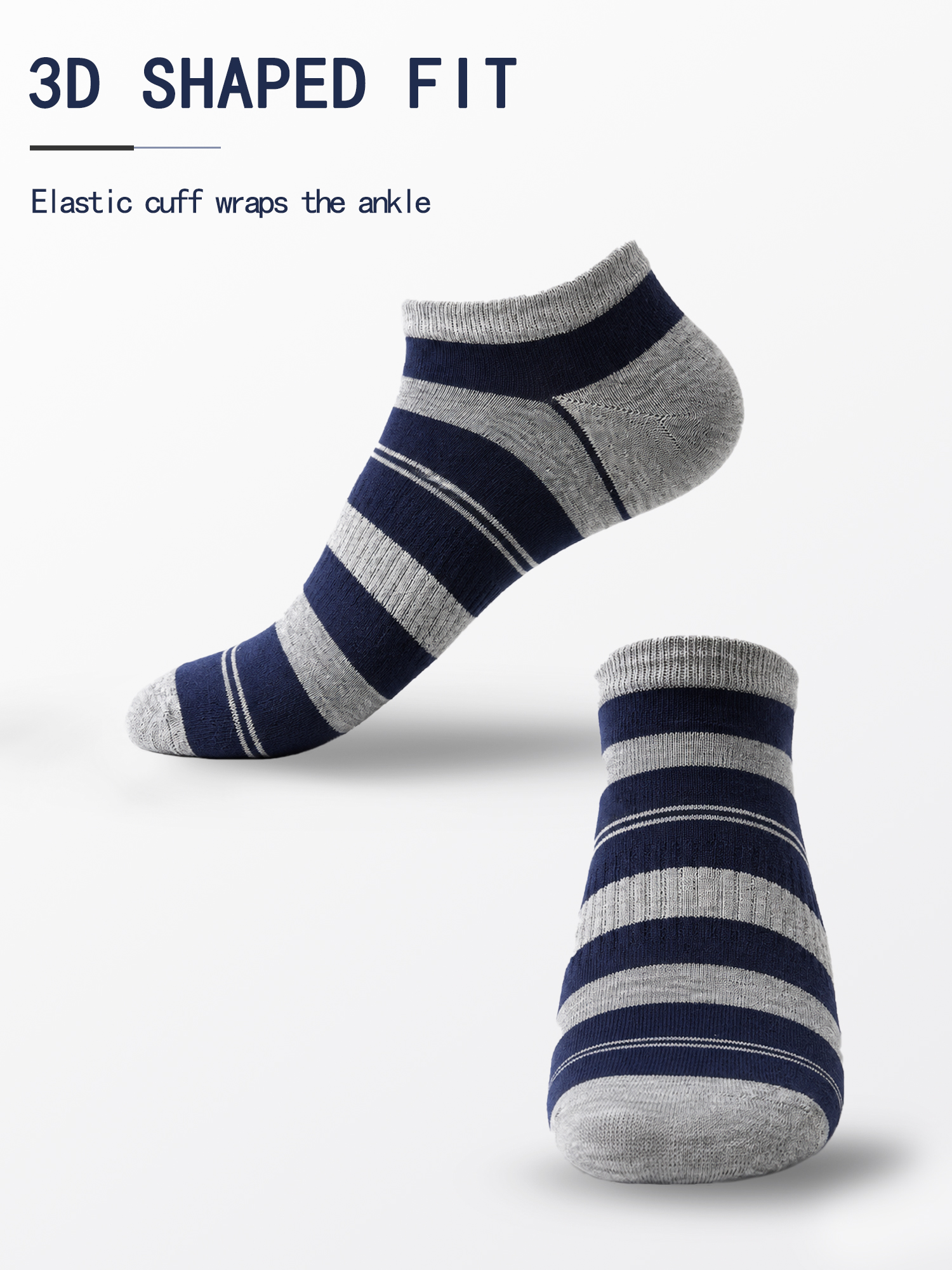 1/3/6 Pair Men's Blue Grey Str - Ankle Sock Low Cut avis et prix
