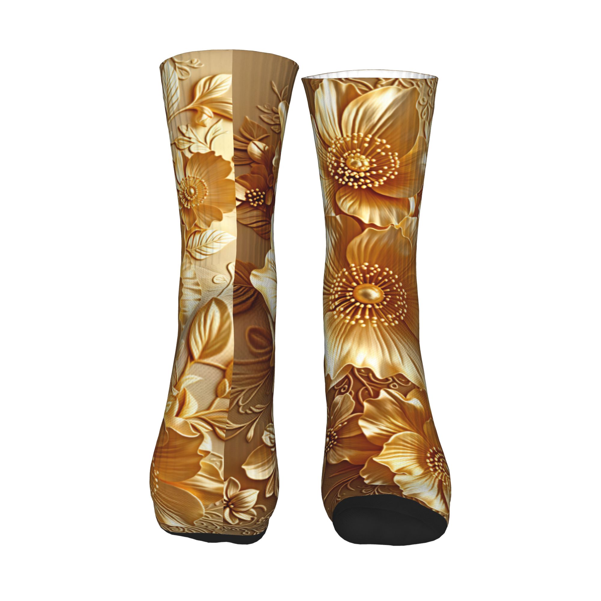 3D Embossed Golden Floral Seam - Dress Sock Men avis et prix