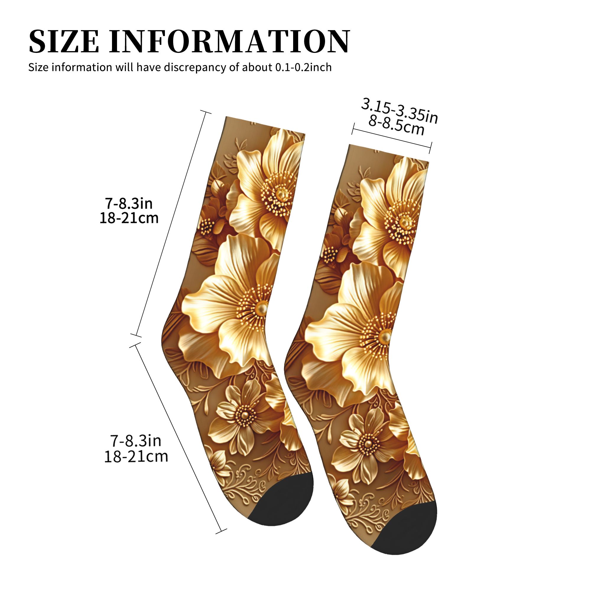 3D Embossed Golden Floral Seam - Dress Sock Men avis et prix