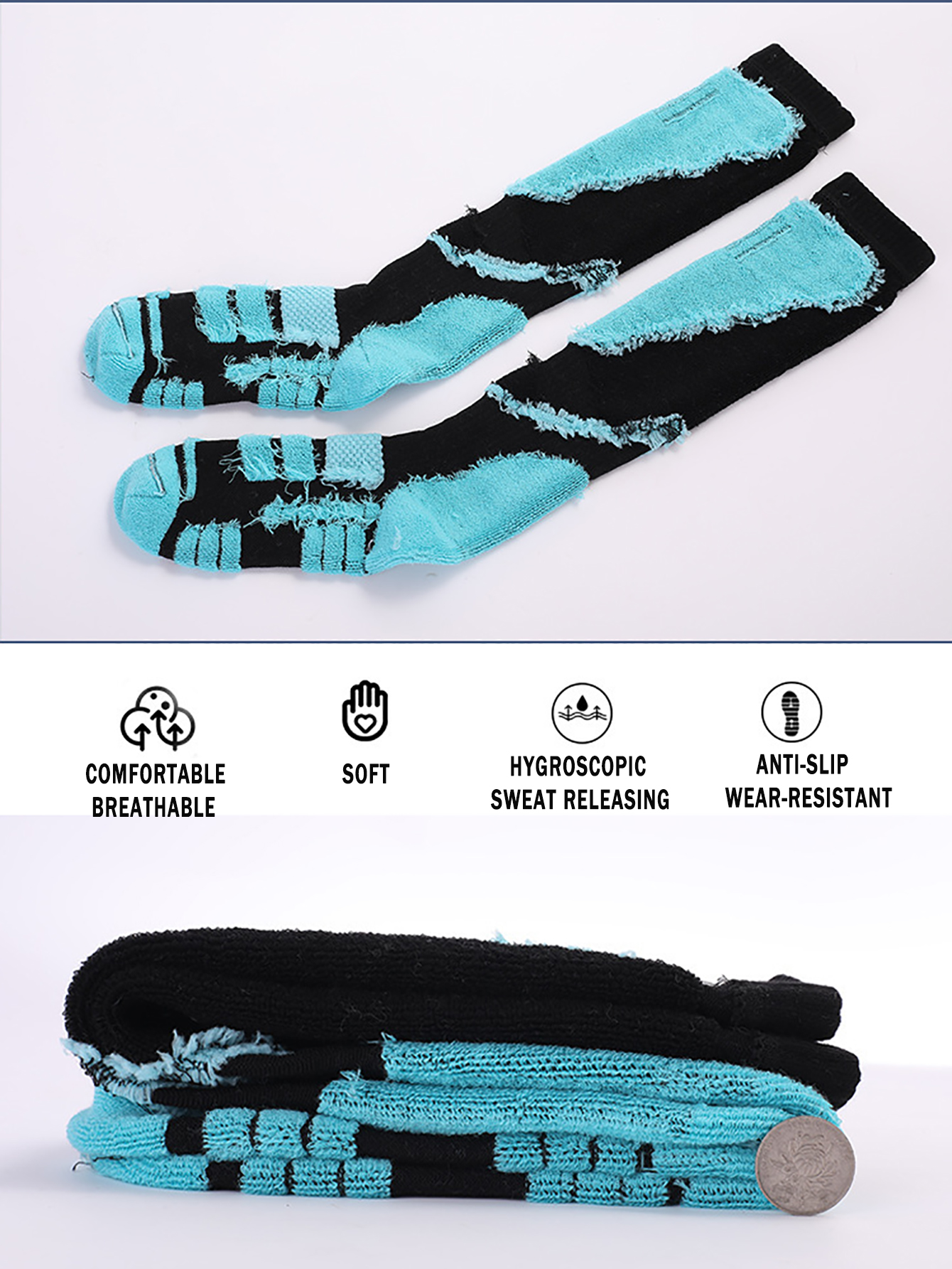 2 Pairs Ski Socks, Cold Weathe - Thermal Sock Winter avis et prix
