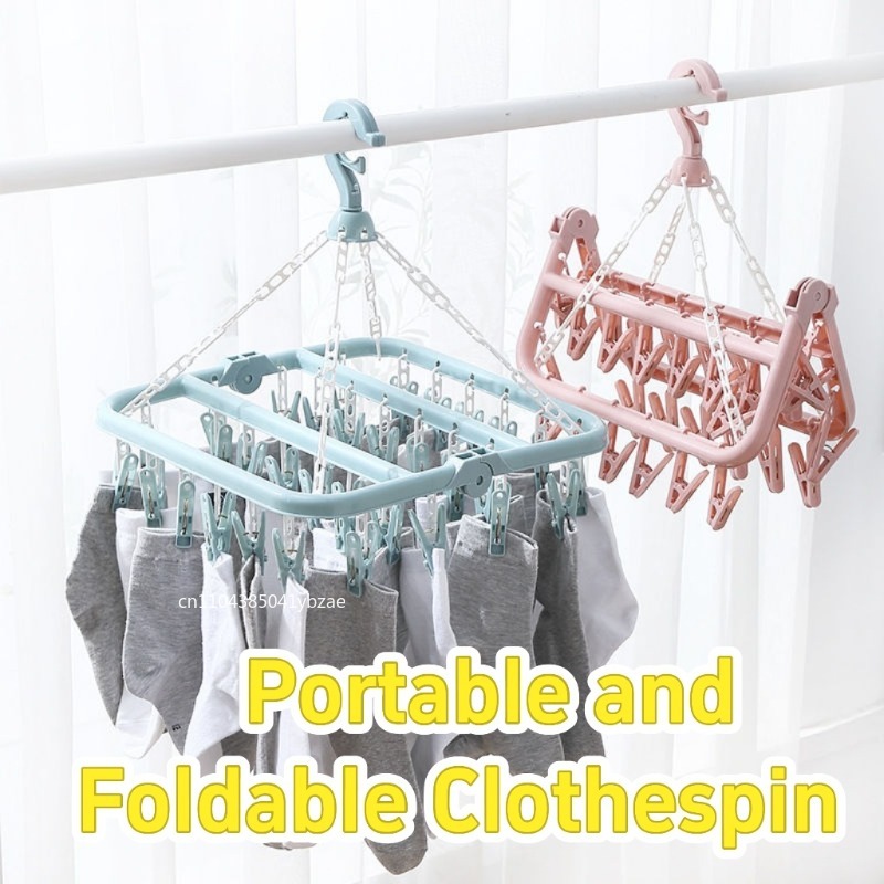 32 Clips Folding Clothes Dryer - Sock Organizer Tray avis et prix