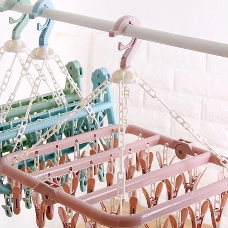 32 Clips Folding Clothes Dryer - Sock Organizer Tray avis et prix