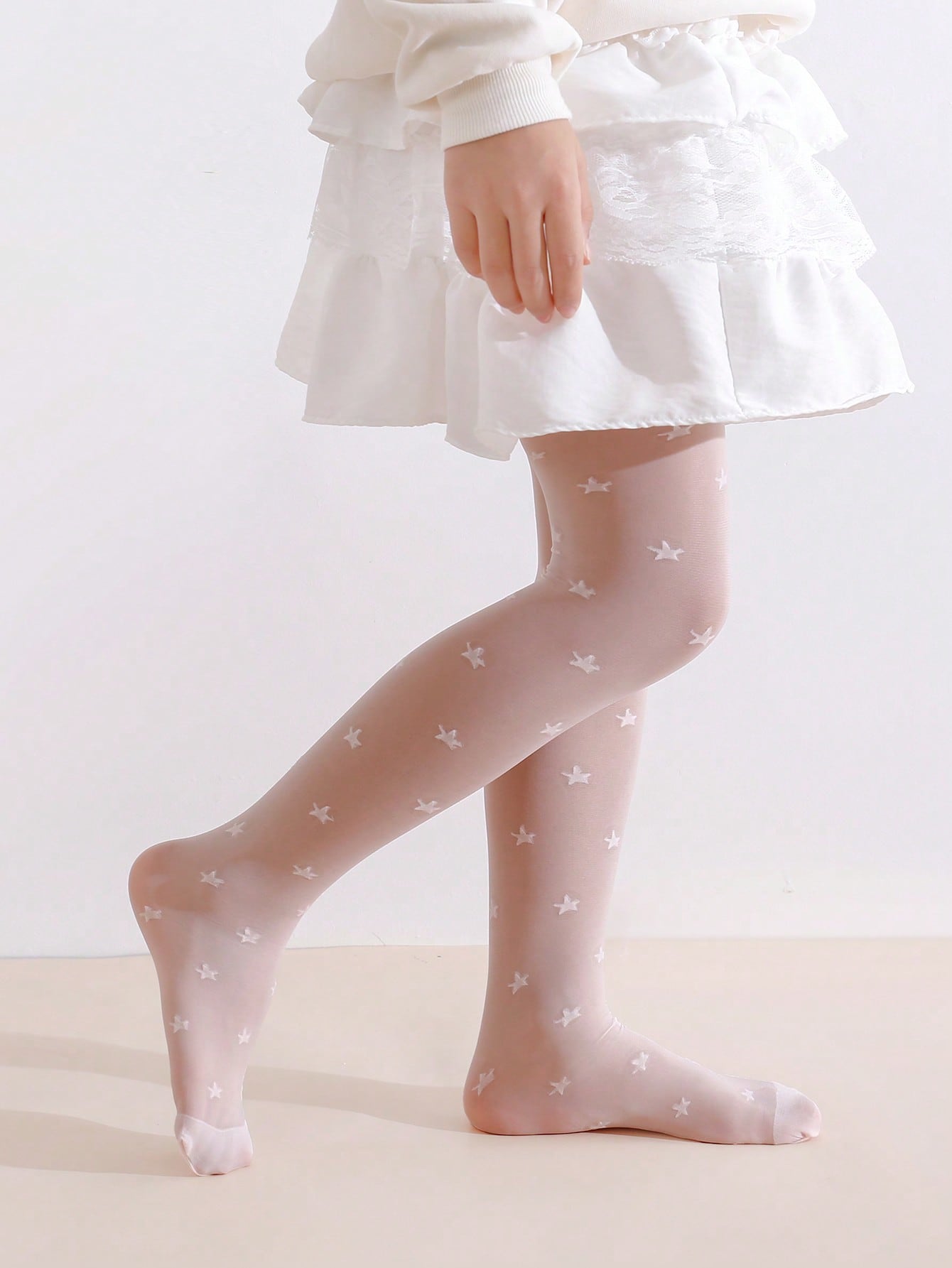 4Pcs Kids Girls Star Print Thi - Tights Pantyhose Sheer avis et prix