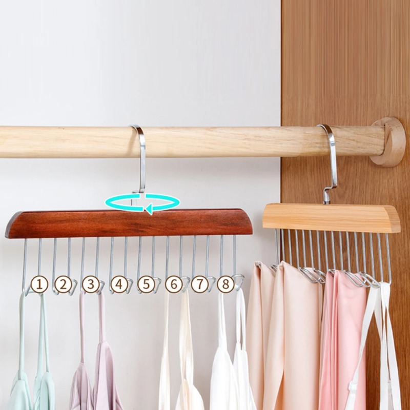 Solid Wood Eight-hook Hanger M - Sock Organizer Tray avis et prix