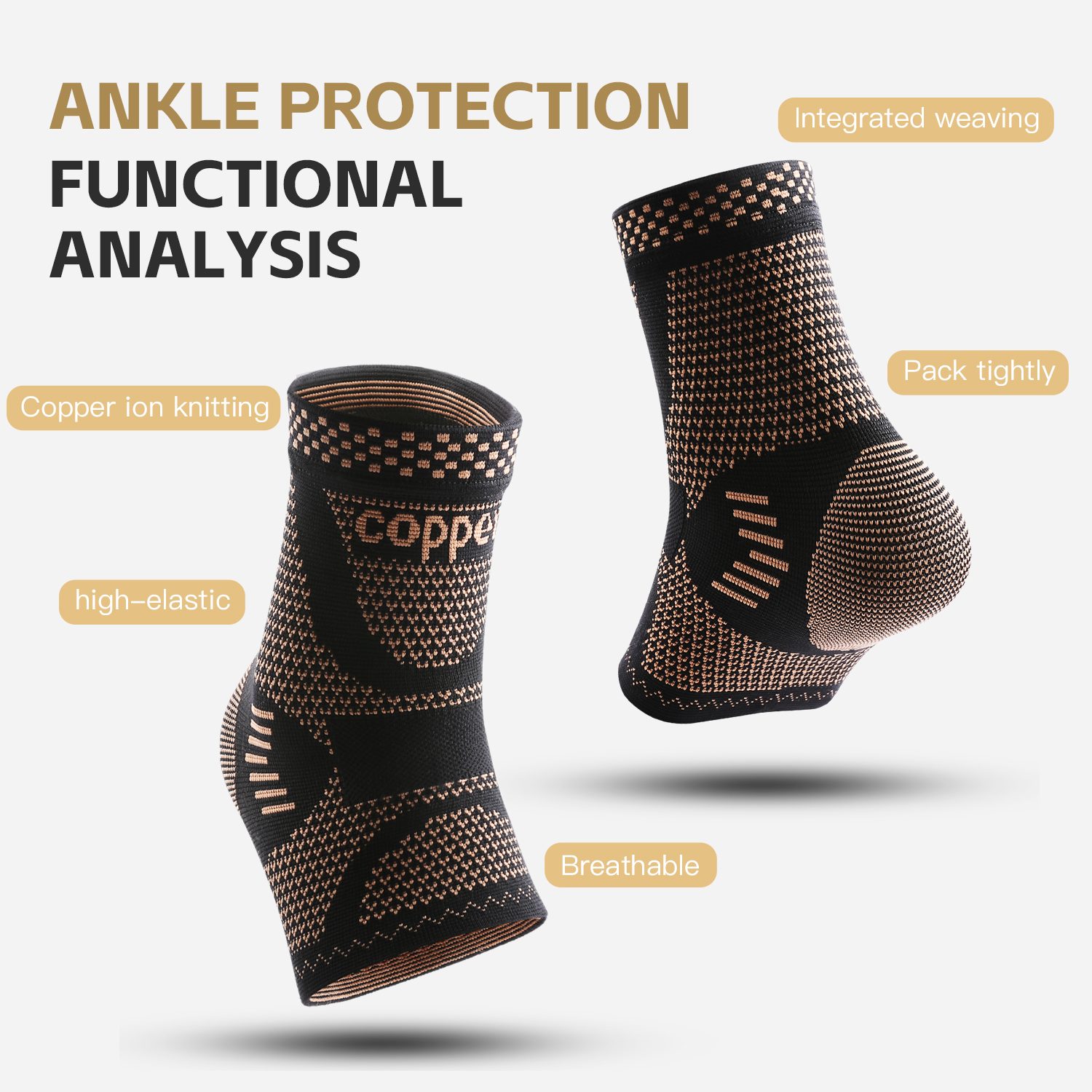 1/2 piece Copper Ankle Brace,I - Ankle Brace Sock avis et prix
