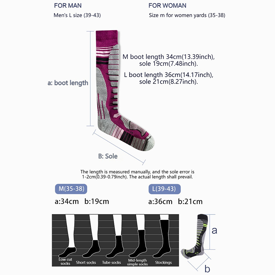 GTUBIKE Merino Wool Ski Socks, - Thermal Sock Winter avis et prix