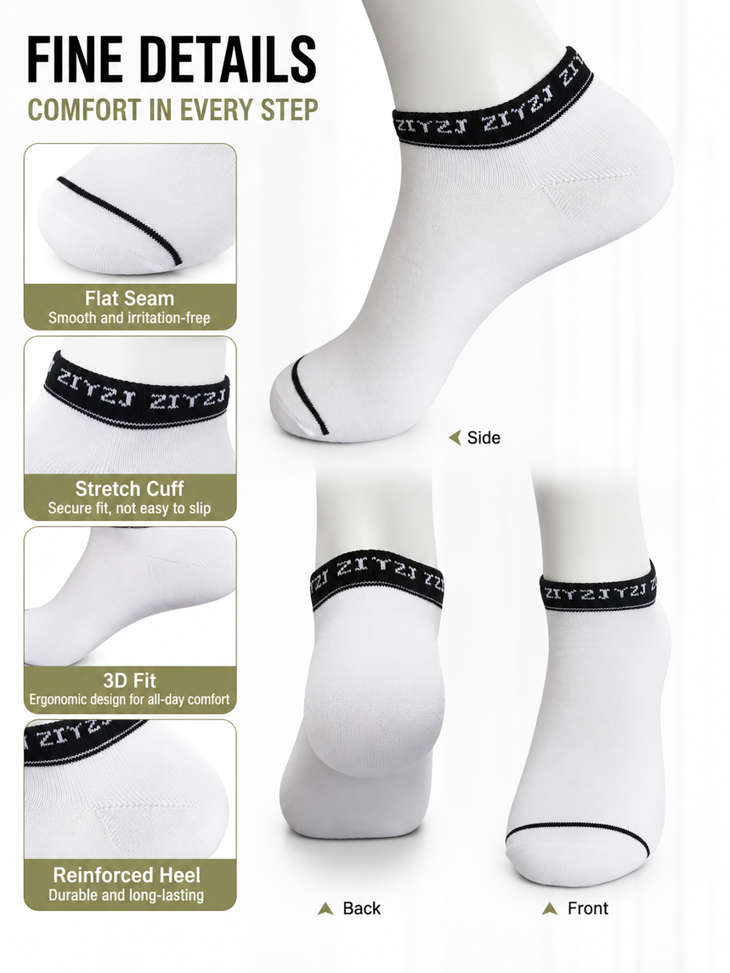 5 Pairs Men's Color Block Ankl - Ankle Sock Low Cut avis et prix